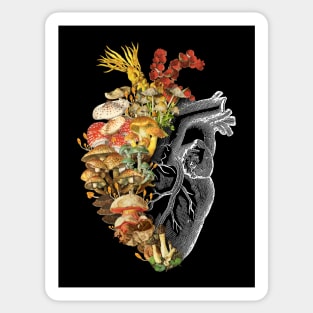 Mushroom Heart Vintage Nature by Tobe Fonseca Sticker